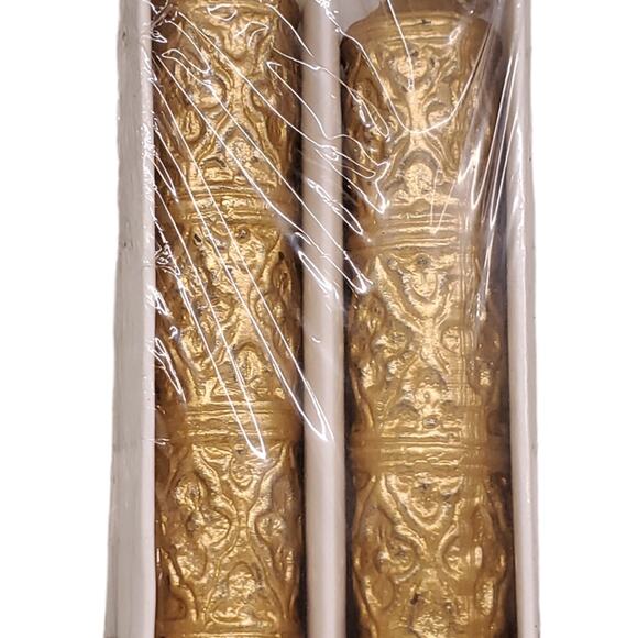 Vintage Gold Candles Metallic 12 Inch Candles Christmas Candles Table Decor - Picture 4 of 14